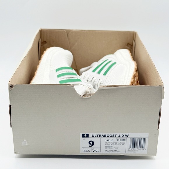 Adidas Ultraboost 1.0 Running Shoes Size 9 Womens White Green Gum JH2910 - Picture 2 of 10